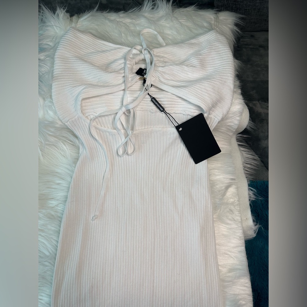 Sexy white maxi dress with high split for sale